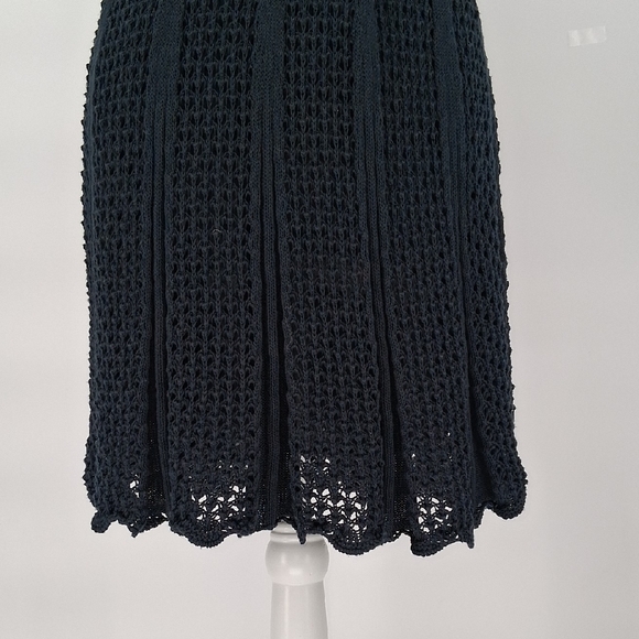 RED Valentino Navy Crochet Cotton Fit & Flare Dress Made in Italy Size Large - Picture 6 of 12